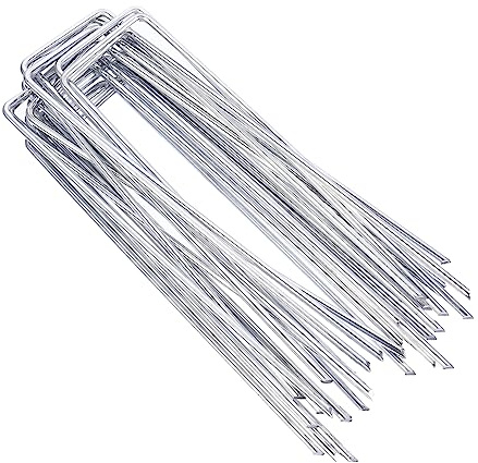 HIAKDOFT 50 Piezas Clavos Metálicos para Paquete Clavos Galvanizados para Fijar Césped Artificial y Carpas Herramienta Práctica para Paisajismo y Jardinería