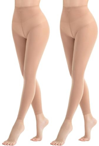 Tniytru Footless Tights Women, Dance Tights, Footless Dance Tights, Toeless Tights, Footless Dance Tights, Thermal Footless Tights, 80D Nude Color, One Size Fits Most