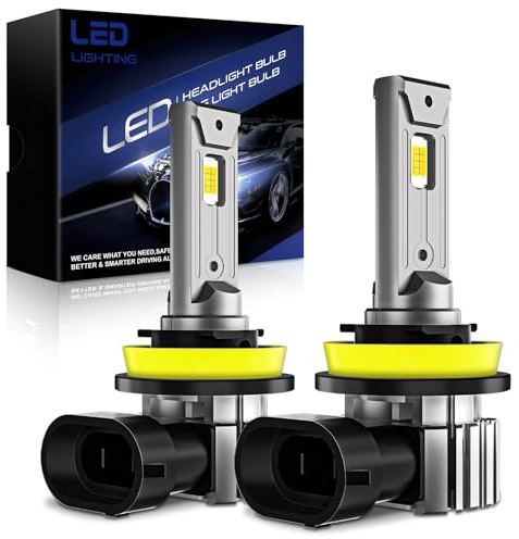OVVOFPP LED-lampa H11/H8/H9 3 6 000 LM 220W 6 500K vitt ljus | Dimljus H11 med 16 ljuschip, livslängd 70 000 timmar, storlek 1:1 Plug and Play, 2 st