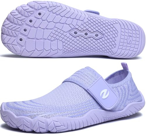 Unisex Water Shoes Barefoot Surf Swim Beach Shoes for Women Men Aqua Socks Quick-Dry Non-Slip with Hook and Loop Strap