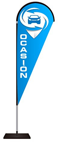 Oedim Fly Banner Tipo Gota Automoción | Banderola publicitaria | Talla S | Banderola publicitaria Tipo Fly Banner Talla S Azul y Texto Blanco |