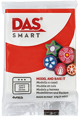 DAS Smart Oven Bake Modelling 57g Clay, Carmine Red, For Professionals and Hobbyists