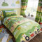 Happy Linen Company Kinder Bettwäsche-Set - wendbar - mit Bauernhoftieren & Schäfchen - Grün & Gelb - Einzelbett