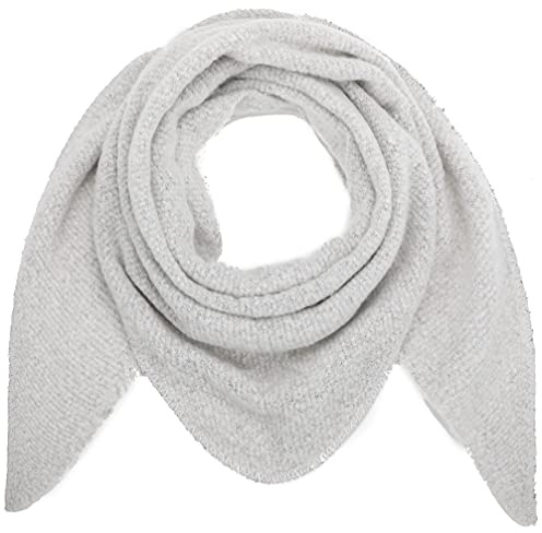 Ever Bloom Bufanda para mujer XXL mullida suave lana triangular poncho pañuelo triangular pañuelo para el cuello para mujeres y niñas largo y acogedor monocolor 190 x 80 cm gris claro talla única