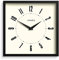 JONES CLOCKS® Box wanduhr | Retro quadratisch | 25cm | Schwarz | Leicht lesbare Zahlen | Perfekte küchen oder bürouhr