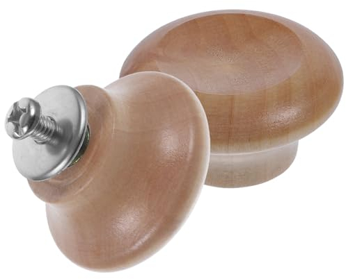 BESTonZON Wooden Pot Lid Handle - Universal Replacement Knob for Frying Pans Saucepans and Steaming Pots High Temperature Resistance Easy to Install 2Pcs