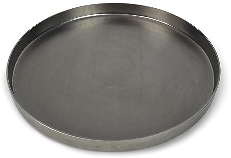 Edelstahl Grillplatte - Plancha Rund 40cm - Massiver Edelstahl für Kohle und Gasgrills