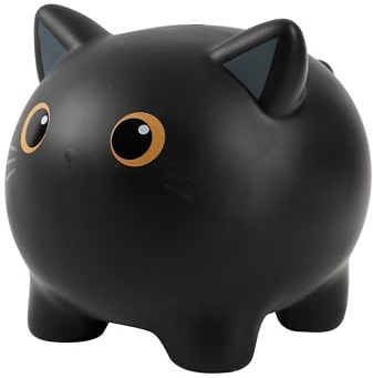 I-TOTAL® - Salvadanaio Divertente Decorativo/Portamonete in Plastica (GATTO NERO)