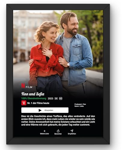 Poster Netflix personnalisé avec ou sans Cadre votre texte et votre photo | Netflix Movie Design décoration | Affiche de Film personnalisée avec Photo | Toile | Affiche | Acrylique Cadeau (Portrait)