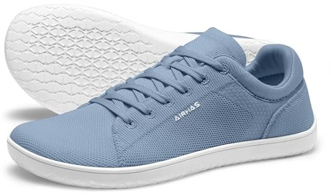 AIRHAS Womens Minimalist Barefoot Shoes Zero Drop Wide Toe Box Shoes Lightweight Casual Fashion Sneakers for Women(Light Blue,9.0)