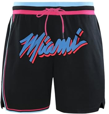 XYYYHTL 𝗠𝗶𝗮𝗺𝗶 𝗛𝗲𝗮𝘁 Pantaloncini Basket Uomo Estivi Sportivi Pantaloncini Allenamento Shorts Asciugatura Rapida con Tasche con Cerniera Shorts Sportivi da Uomo