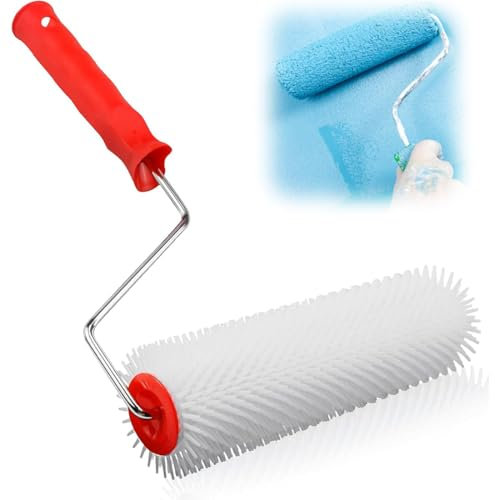 YOYEAH Rodillo de ventilación para Compuesto nivelador 23 cm - Longitud de la Espiga: 14 mm - Rodillo de ventilación y Compuesto nivelador de Rodillo con púas para revestimientos de Suelos.
