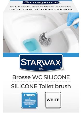 STARWAX - Escobilla WC de Silicona Doble Cara - Limpieza fácil incluso en lugares difíciles - Secado rápido y sin olor - Resistente - Color blanco