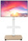 Mobile tv Stand on Wheels Rolling TV Stand for 32-70 Inch Flat/Curved LED/LCD/OLED Height Adjustable Mobile TV Cart up to 100lbs Floor TV Stand with Laptop DVD Shelf for Bedroom Outdoor White
