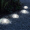Taylor & Brown Solar Garden Ground Lights Outdoor Set of 4 Plastic Pebble Shape Decorative Rock Lights Half Ball Lawn Lamp Waterproof Cool White for Landscape Patio Pathway Yard