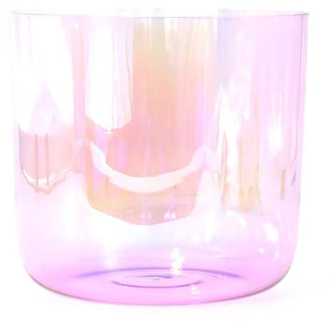 Ciotola di canto in cristallo di quarzo rosa chiaro, ciotola di alchimia leggera cosmica con martello e o-ring gratis, ciotola sonora per meditazione yoga Guarigione del suono (colore: 6 pollici B