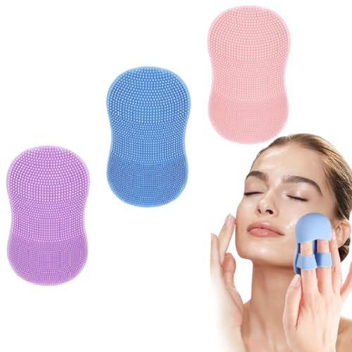 3 Brosses à laver le visage en silicone douce: Nettoyage manuel et massage, parfaites pour l'exfoliation, les points noirs et l'acné