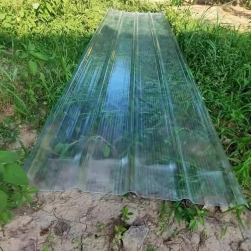 Lastra trasparente spessa 2,4 mm, resistente, ondulata, per illuminazione diurna, silenziosa, antipioggia, per tettoie e serre (0,9 x 1,65 m)