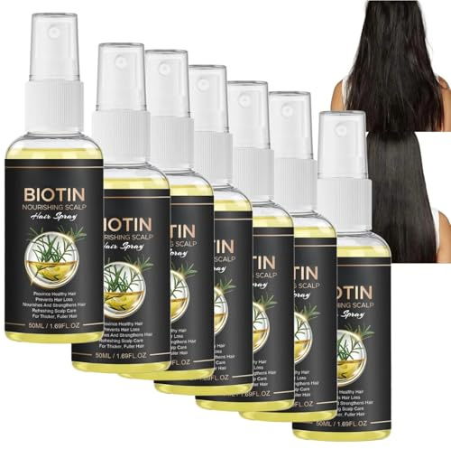 Spray de romero para el crecimiento del cabello, suero capilar para reducir la caída del cabello, suero capilar no graso de absorción rápida, spray cuidado para un cuero cabelludo más saludable (7pcs)
