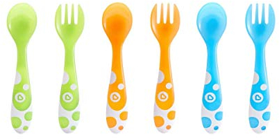 Munchkin Multi-Coloured Forks and Spoons Set of 6, Multi-coloured, (Pack of 6)
