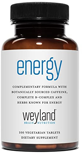Weyland Brain Nutrition Energy | Complimentary Formula w/Botanically Sourced Caffeine | Complete B-Complex & Energy Supportive Herbs