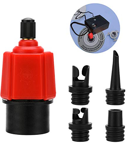 Oumers Inflatable SUP Pump Adaptor Air Pump Converter, 4 Standards Conventional Air Valve Attachment for Inflatable Boat, Stand Up Paddle Board, Inflatable Bed, Etc