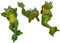 N / A 3er Set chillende Frösche je 11 x 5 cm Frosch liegend Garten Tier Figur Deko 35668