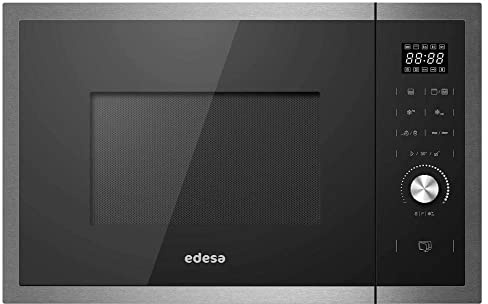 Edesa Microonde Encastre 2530-IG BK Grande Capacità 25 Litri Grande Potenza 900 W Grill 1200 W Interno Acciaio Inox Porta Touch 5 Livelli Display Tecnologia LED Pulsanti Touch Colore Nero