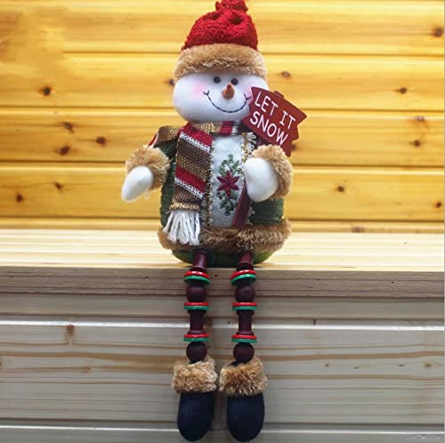 Sitting Figure Santa Claus Christmas Snowman Reindeer Figure Doll Xmas Father Decoration Home Indoor Ornaments Christmas Decor Family Party Gift Table Fireplace Decor Props Red 32 * 13CM