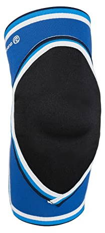 Rehband PRN Ellenbogenbandage für Sport Größe S/M/L/XL/XXL - Handballbandage mit Polsterung, Ellenbogenschoner für Hand- und Volleyball - entlastet und bietet Kompression, Farbe:Blau, Größe:S