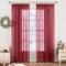 MIULEE Gardinen Vorhänge mit Kräuselband 2er Set Gardine Vorhang Gardinen Wohnzimmer aus Sheer Voile Curtains Transparent Schlafzimmer Rot 140 x 225 cm