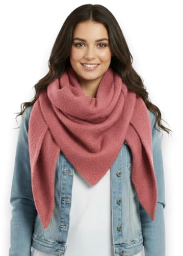 Ziona Écharpe pour femme - Taille XXL - En viscose - 202 x 82 cm - Écharpe d'hiver et d'automne - Douce et chaude - Élégante écharpe pour femme, vieux rose, XXL