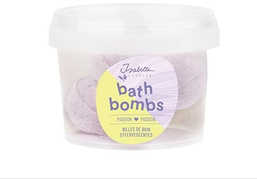 Isabelle Laurier - Set di 5 bombe da bagno effervescenti - Palline da bagno con ingredienti naturali al 98% - Profumo di frutta della passione