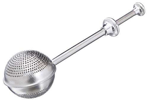 Filtre à thé en acier inoxydable, Pinces à thé, Infuseur à thé, Boule à thé à piston, Passoire pour thé en vrac (D. 5 x H. 18 cm)