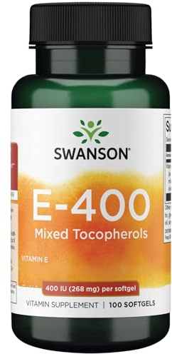 Swanson, E-400 Mixed Tocopherols, High-Dose Vitamin E, 400IU, 100 Softgels, Gluten-Free, GMO-Free