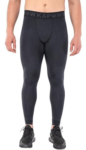 Kapow Meggings Vulcan Thermal Men's Leggings - Sports Wear Compression Leggings for Men, Warm Winter Activewear for Outdoor Running & Gym with Pockets