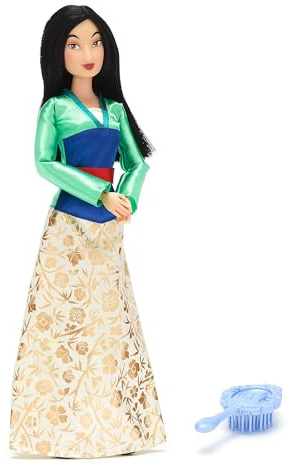 Disney Store Official Mulan Classic Doll, 29cm/11”, Fully Poseable Disney Doll in an Elegant Outfit, Includes Toy Hair Brush - Suitable for Ages 3+