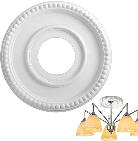 Manhegari Rosetón de techo - Techo de PU estilo decorativo Rosetón | Base decorativa para moldura lámpara de techo de techo Sala Dormitorio Pared Casa
