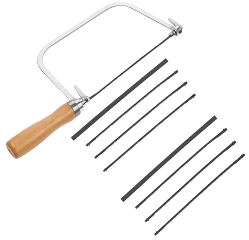 Fret Saw, Fine Tooth Hand Coping Saw for Woodworking with 8 Carbon Steel Blades, Precise Wood Cutting, Detailed Model Making, Furniture Construction and DIY Projects