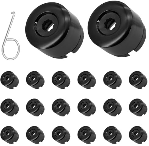 Lot de 20 Capuchon Boulon Roue, Cache écrou 19 mm, Capuchons d'écrous de Roue de Voiture, avec outil de retrait, pour Volkswagen Touareg (Noir)