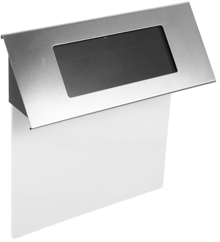 Ciieeo Luz Solar Número de Casa 4 Led, Placa de Puerta Acero Inoxidable, Lámpara Indicadora para Pared y Patio Exterior, Decoración Hogar Resistente al Clima, Batería Recargable
