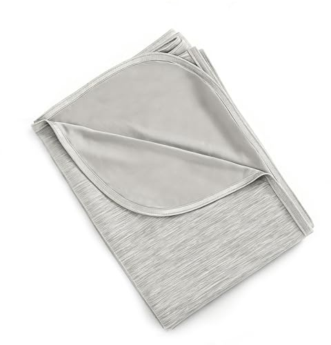 Luxear Manta Refrescante de Verano, ARC-Chill 3,0 Fibra Refrigerante Q-MAX 0,5 Manta Enfriamiento, de Doble Cara Fina Suave Transpirable Sabanas Enfriadoras, Sofa Adultos Bebés, Gris 130 x 170 cm