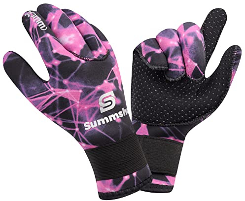 Summshall Wetsuit Gloves 3MM Neoprene Gloves Water Resistance Thermal Antislip Warm Swimming Gloves for Men Women Spearfishing Surfing Rafting Kayaking Paddling Scuba Diving