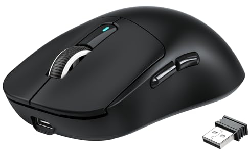 VGN GAMEPOWER x ATTACK SHARK X3 SUPERLIGHT Kabellose Gaming-Maus, 49g Ultraleicht Mouse, 26000DPI, PixArt PAW3395, 2.4G/BT/Kabelgebunden, PTFE Feet, Bis zu 200 Std. Akku, G502, PC/Xbox/PS/Mac, Schwarz