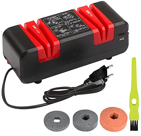 Sunydog Affilacoltelli Elettrico Professionale, Multifunzione, Automatico, 15 Gradi, Corindone, Nero