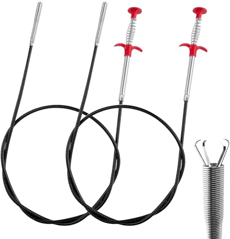 Littlegaofeithing 2 pcs Pince à Griffes Flexible 160cm,Acier Inoxydable Outil de Ramassage Flexible à Griffe,pour Saisir les Cheveux, les Déchets, Même les Trucs Importants des égouts, Toilettes