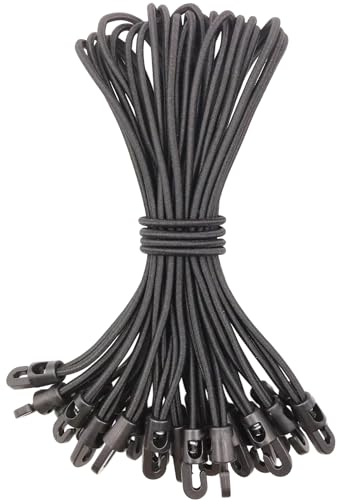 WMZOBH Spanngummi mit Haken 25 Stück - Expander mit Haken 25 cm, Planenspanner Gummispanner mit Haken für Camping Planen (Schwarz)