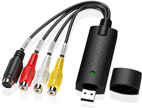 VHS a digitalizador,capturadora de vídeo USB 2.0 Hi8 VHS a DVD, digitalización de Audio y vídeo, convertidor de VHS a USB.para PC, Vídeo, DVD, Windows XP 10/8/7