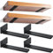 4 Stücke Regalhalterung Regalträger 20cm, Schwerlast Schwimmende Regalhalterungen, Industrielle Regal Wandhalterung, für die Wandmontage, Tragkraft 70 KG (Schwarz )