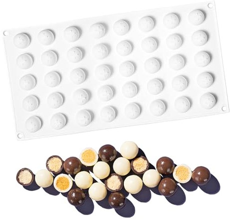Blanc Moule Silicone Boule 40 Cavités, Mini Boule Silicone, Moule Sphère 2.2cm, Moules À Chocolat Sphère pour Pralines, Truffes, Glace, Gelée, Glaçons, Bonbons diy